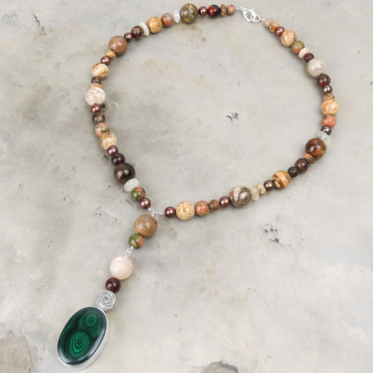 Semi-precious stone necklace individually individualistic customizable