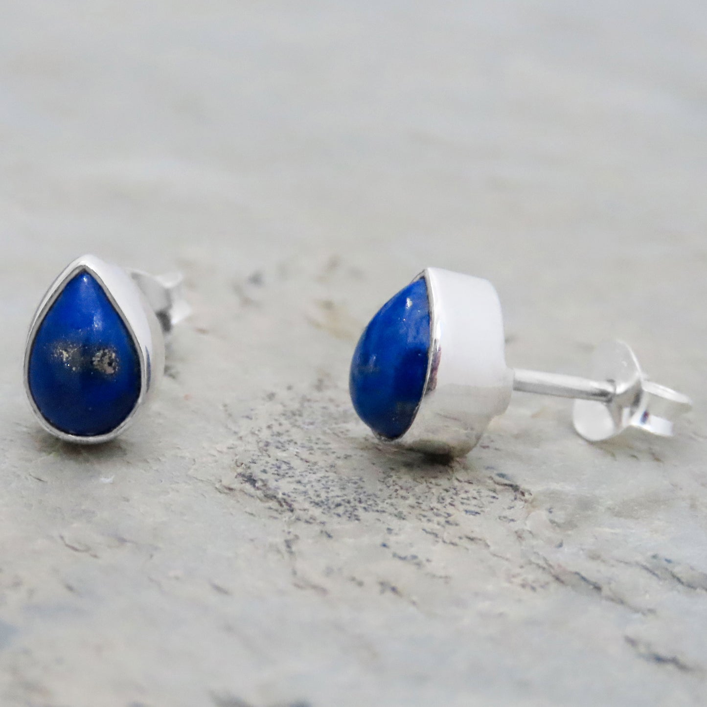 Boucles d'oreilles goutte lapis-lazuli argent 925