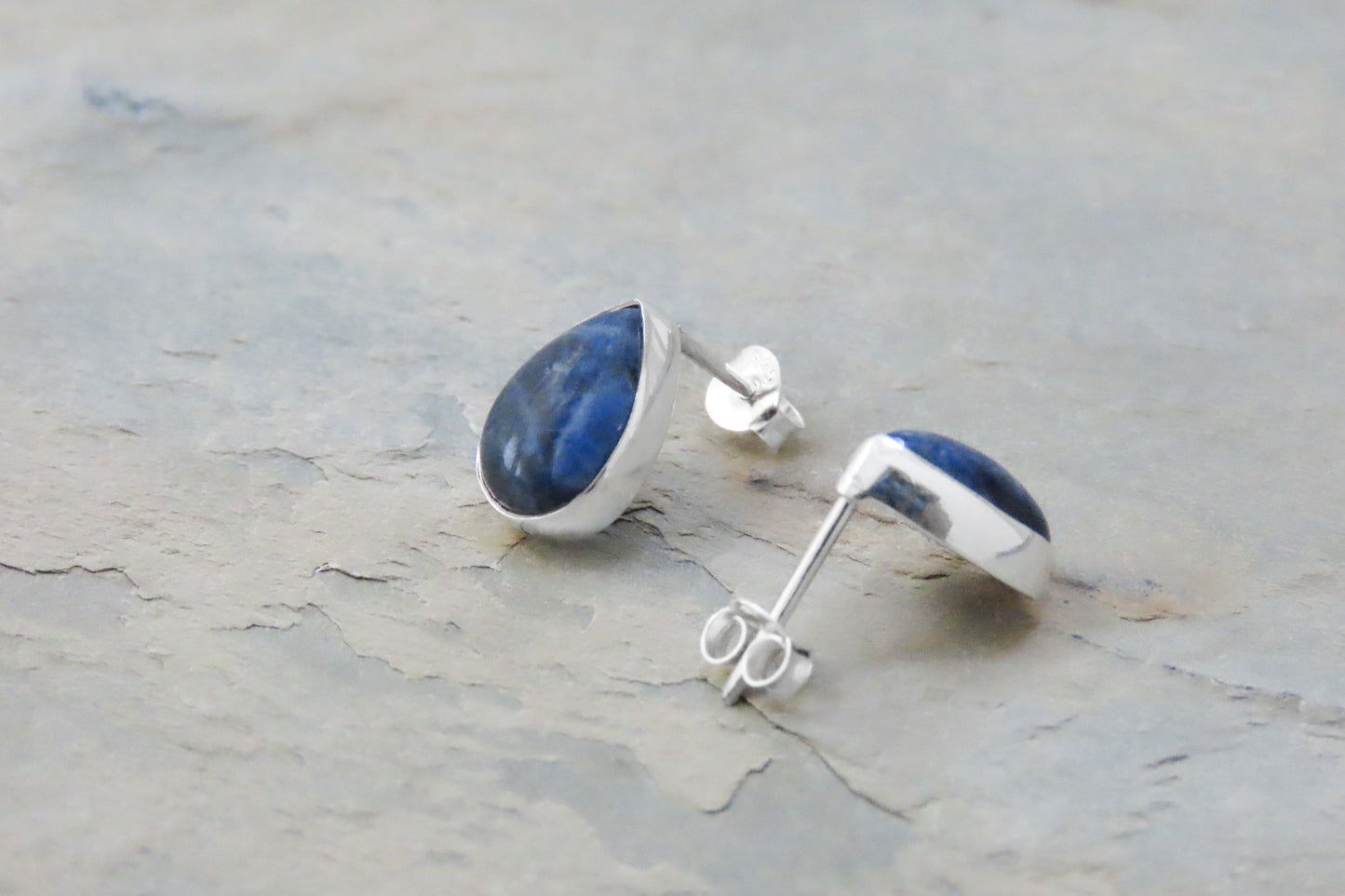 Sodalite earrings drops 925 silver