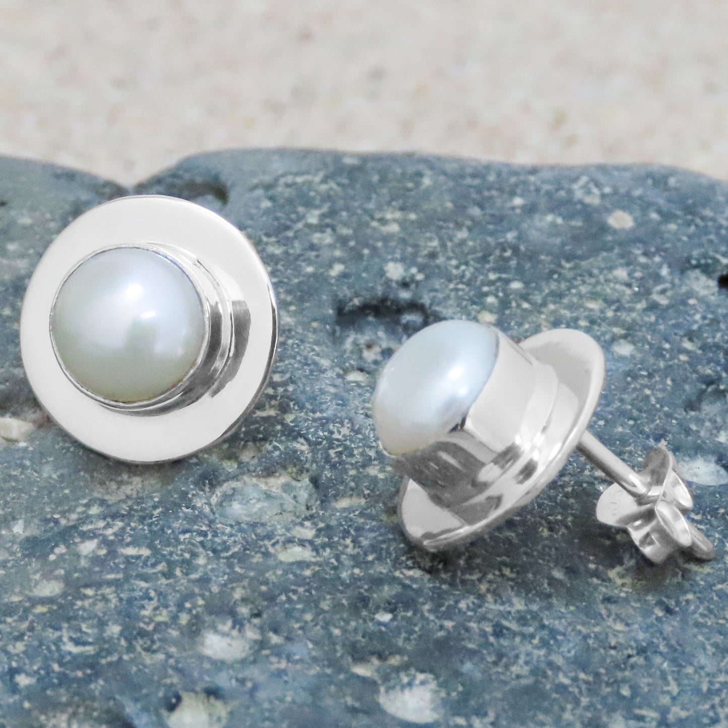 Freshwater pearl earrings 925 silver