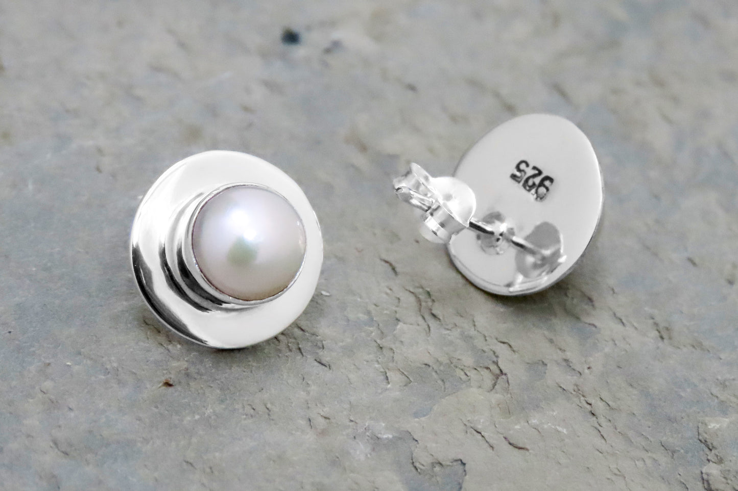 Freshwater pearl earrings 925 silver