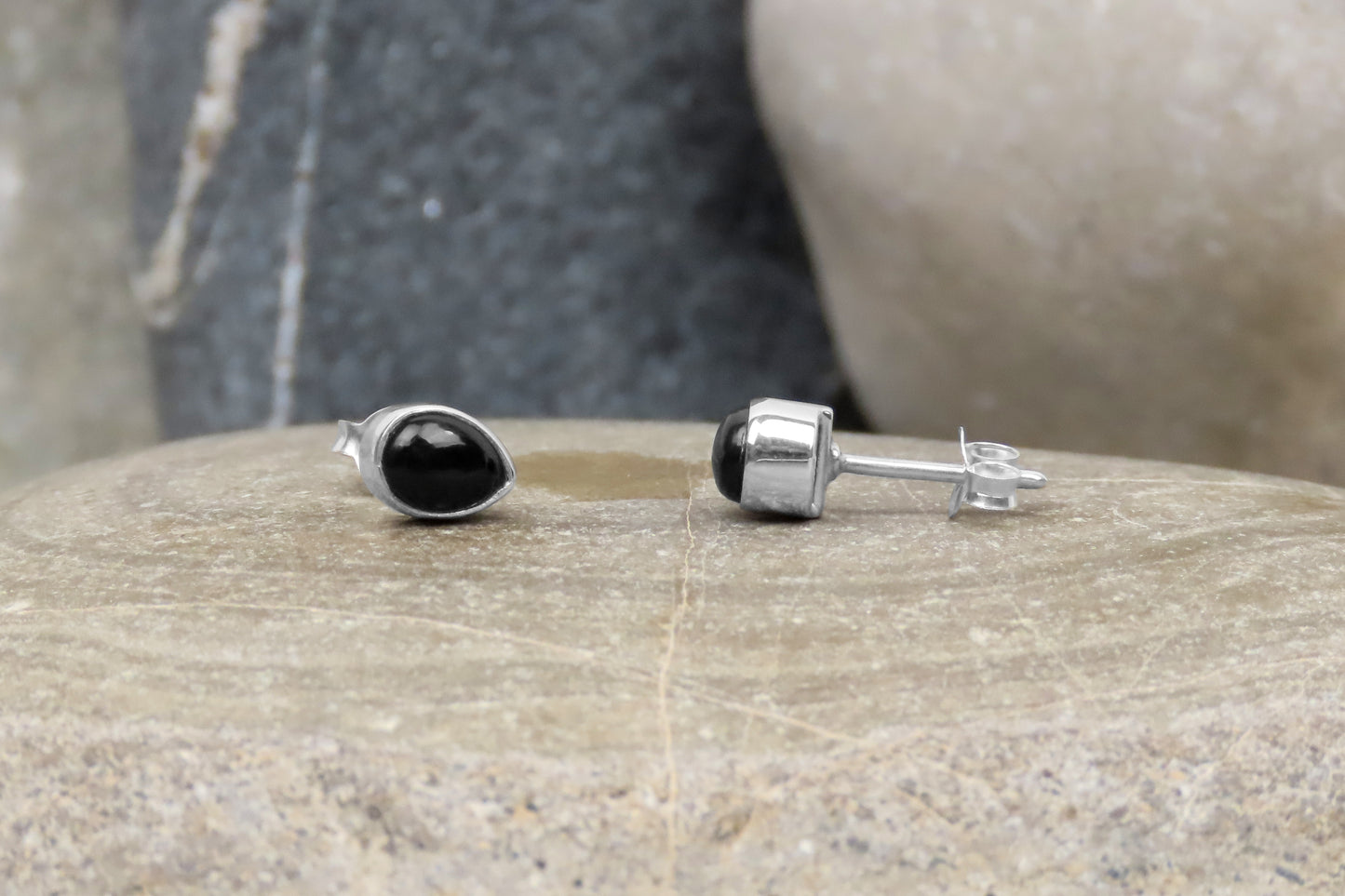 Onyx earrings drops 925 silver