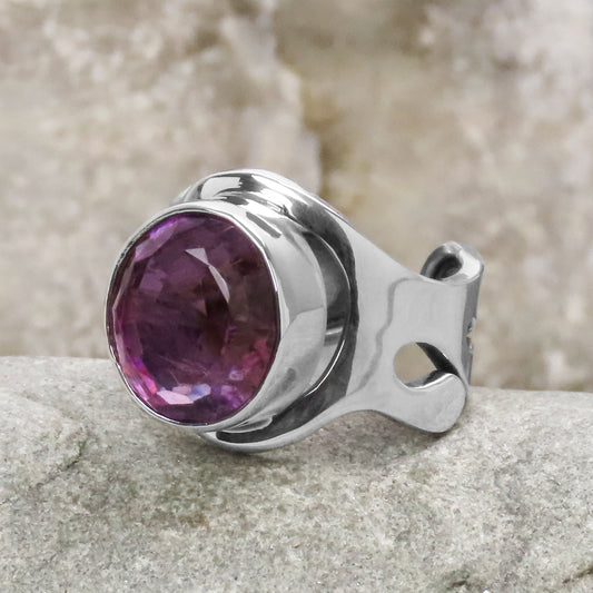 Bague design améthyste en argent 925 