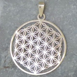 Collier pendentif fleur de vie, or 585 14 carats